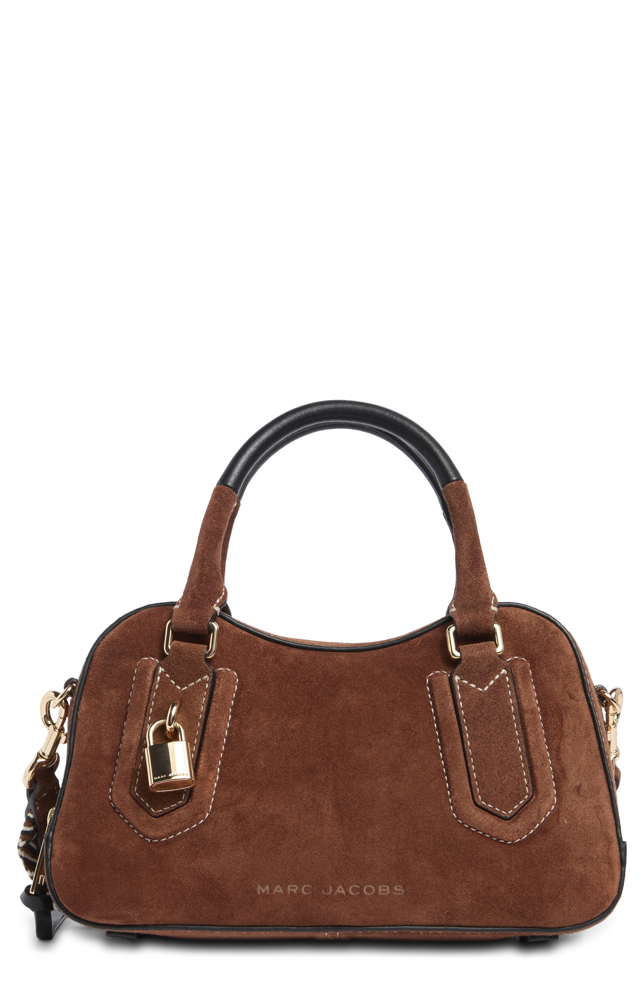 Marc Jacobs Drifter Small Suede Satchel, Main, color, Cognac