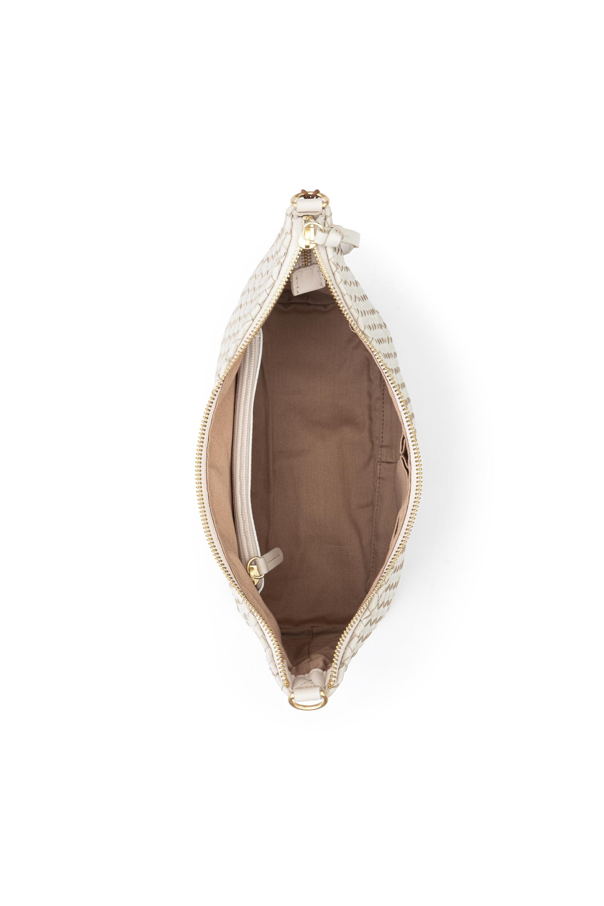 Juniper Small Hobo Leather Bag, Alternate, color, Stone Woven