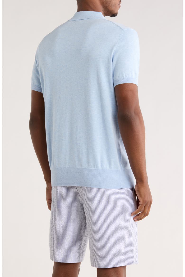 Cotton Jersey Polo, Alternate, color, LIGHT BLUE HEATHER