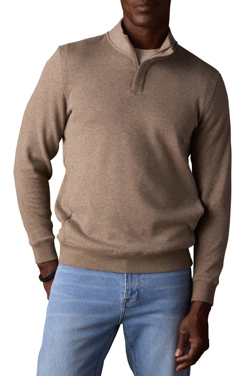 The Normal Brand Puremeso Fleece Quarter Zip Sweater, Main, color, Dark Taupe