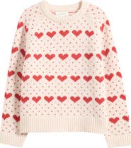 THE GREAT. The Intarsia Heart Wool Blend Sweater