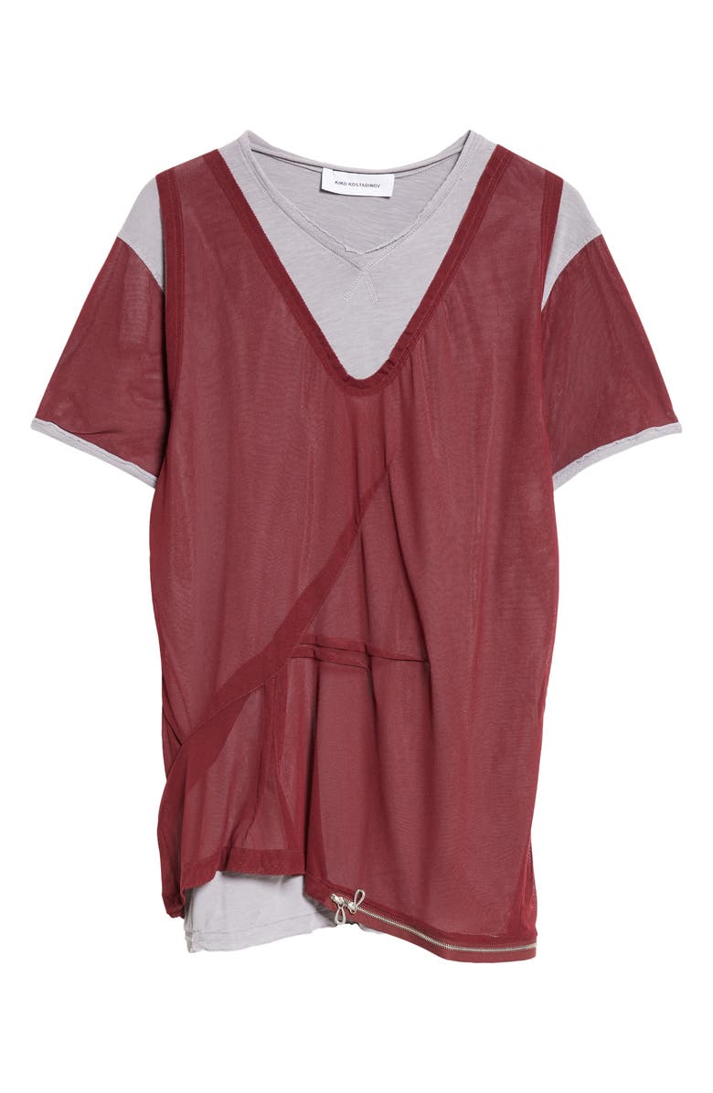 KIKO KOSTADINOV Knox Mesh Overlay T-Shirt, Main, color, 