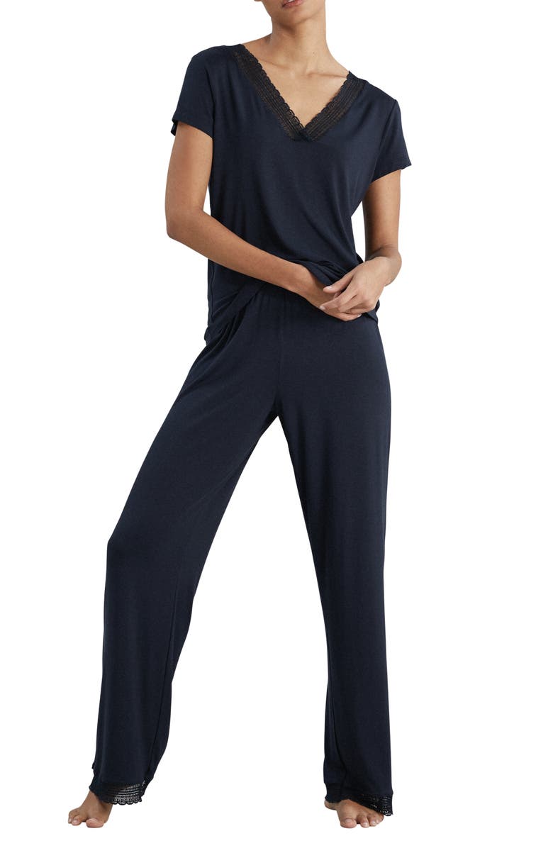 The White Company Lace Trim Knit Pajamas, Main, color,