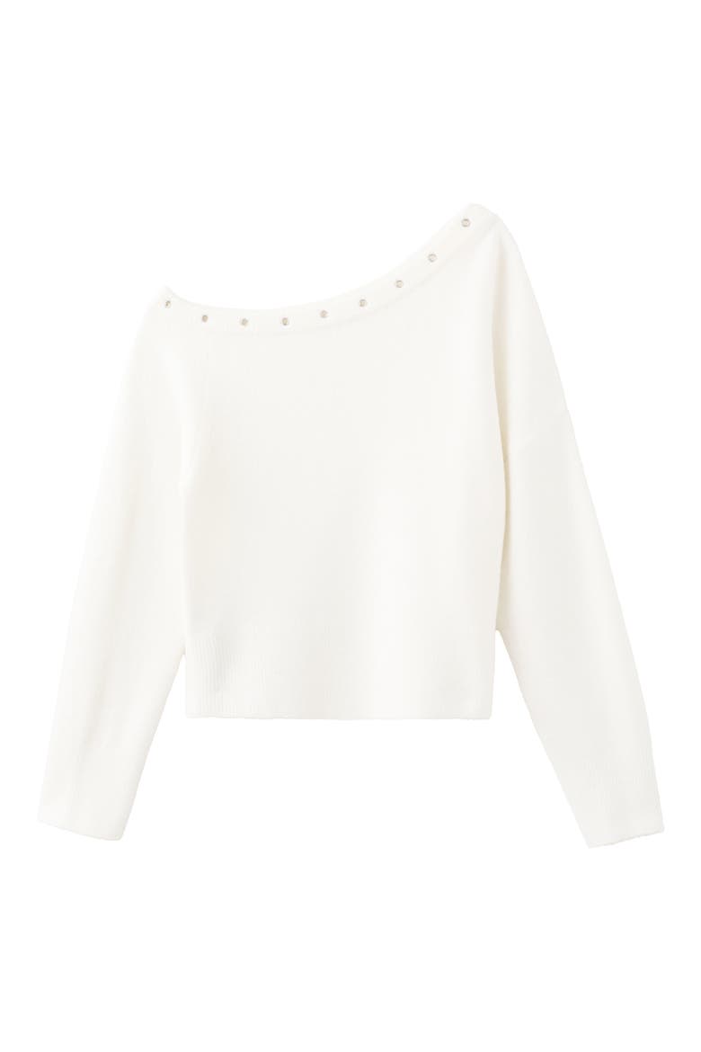 Grommet One-Shoulder Sweater, Alternate, color, OFF WHITE