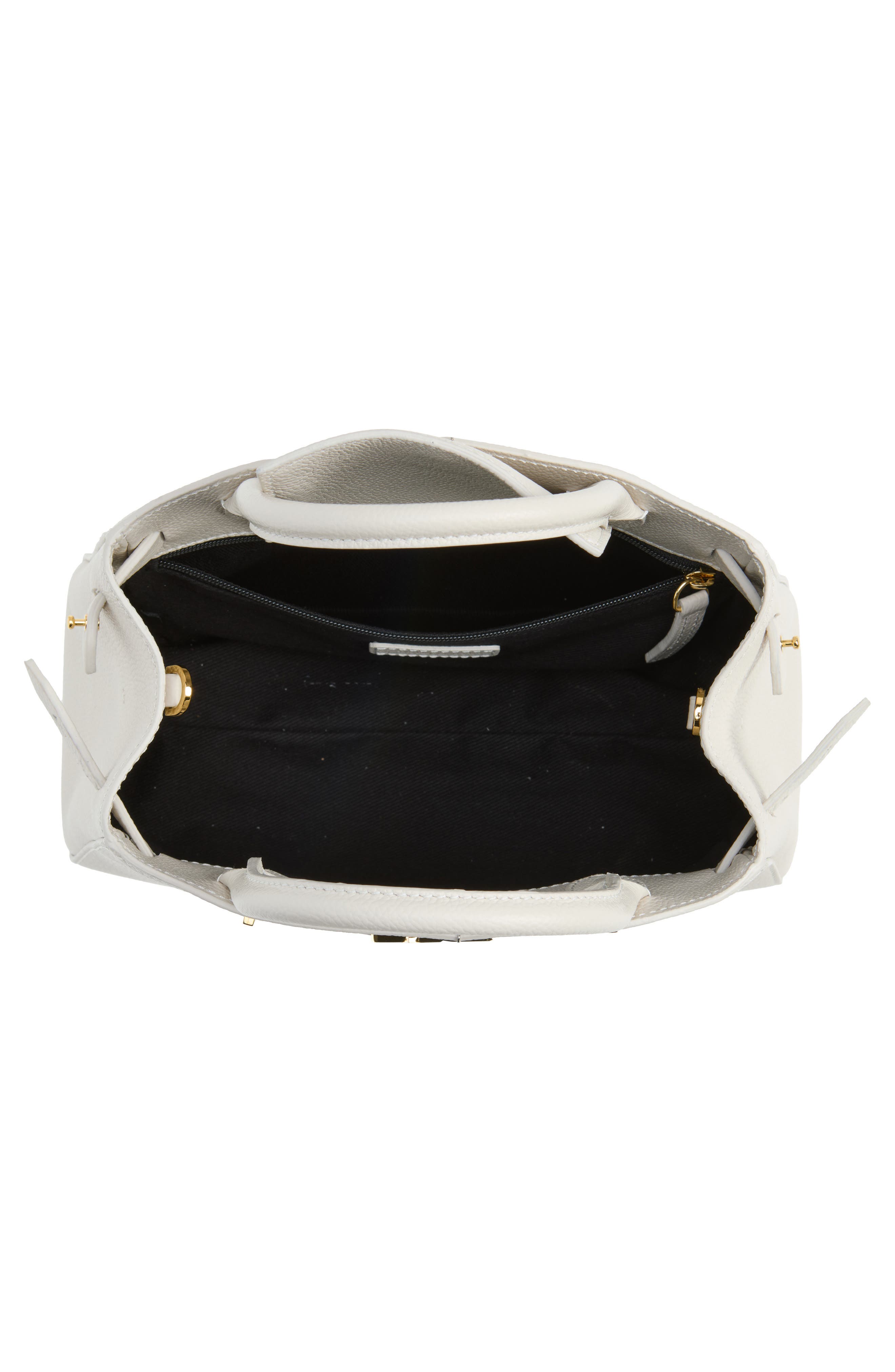 The Small Hudson Leather Tote, Alternate, color, CHALK
