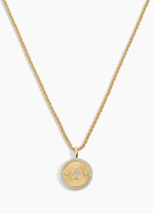 Electric Picks Guardian Cross Coin Necklace In Gold
