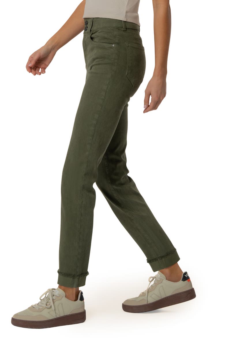 Amy Frayed Crop Slim Straight Leg Jeans, Alternate, color, TREE