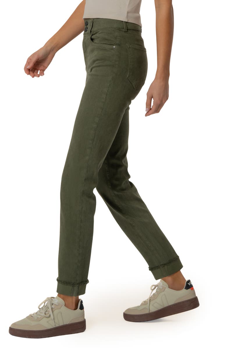 KUT from the Kloth Amy Frayed Crop Slim Straight Leg Jeans, Alternate, color, Tree