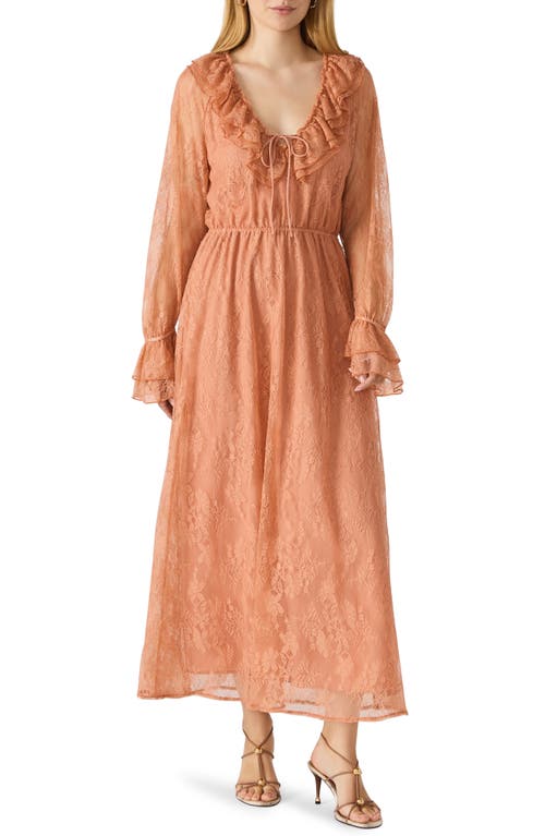 Steve Madden Rosabella Long Sleeve Lace Dress In Orange