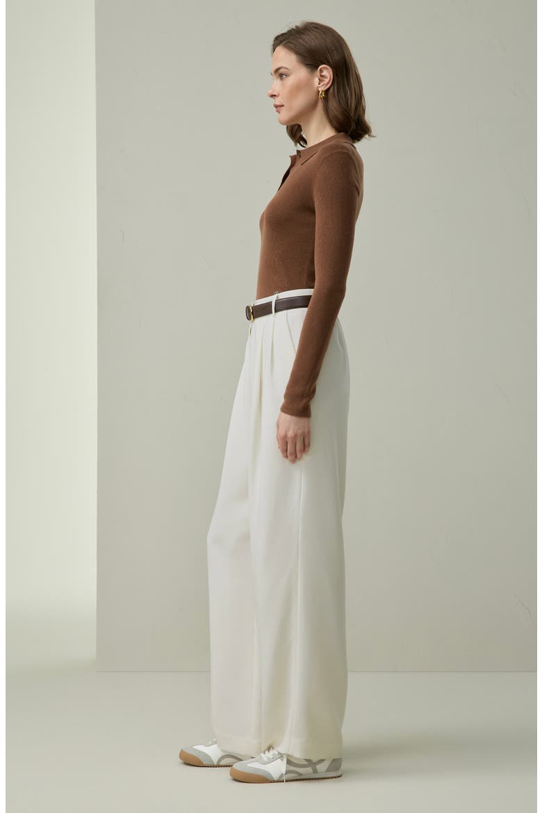 Silk-Cashmere Polo, Alternate, color, Henna