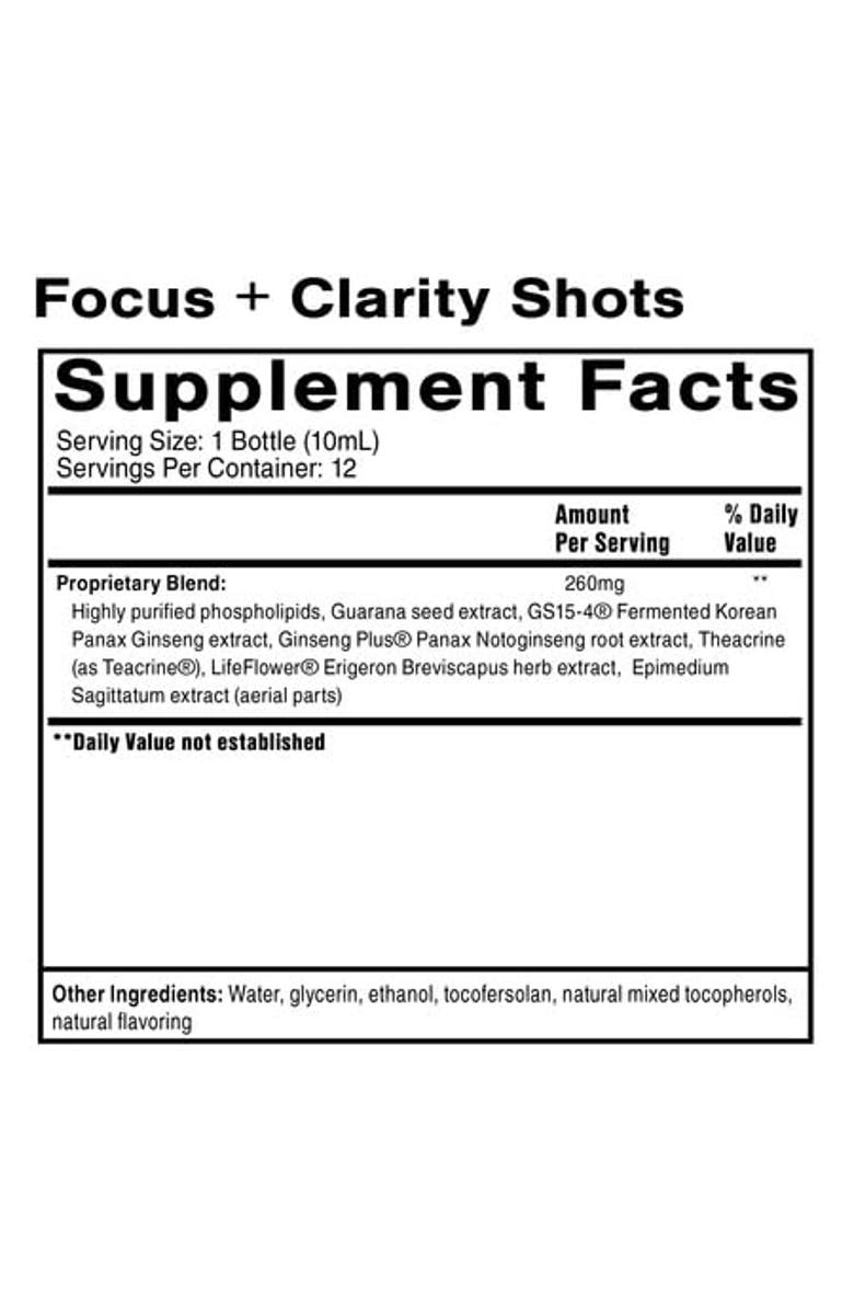 Quicksilver Scientific Focus and Clarity Liposomal Energy Support Shot, Alternate, color, NO COLOR