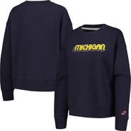 LEAGUE COLLEGIATE WEAR Women's League Collegiate Wear Navy Michigan Wolverines Boxy Pullover Sweatshirt