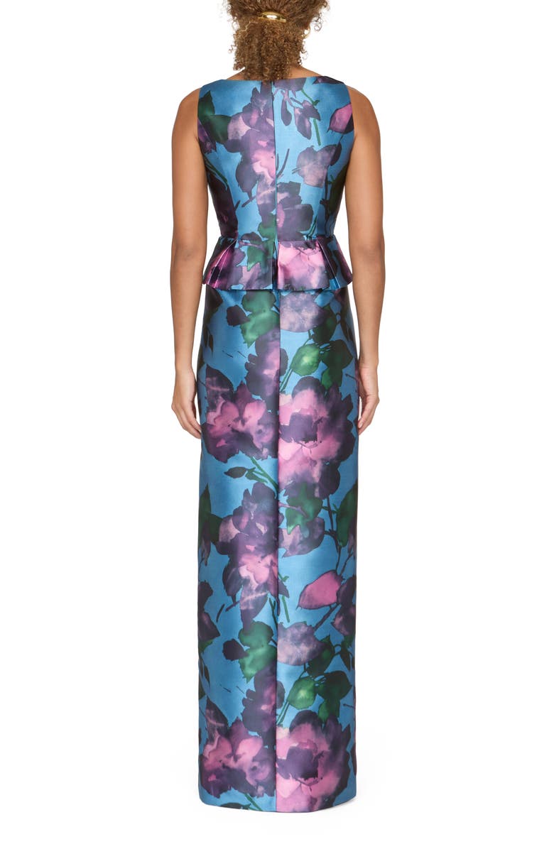 Kay Unger Celeste Column Gown, Alternate, color, Spring Aqua Multi