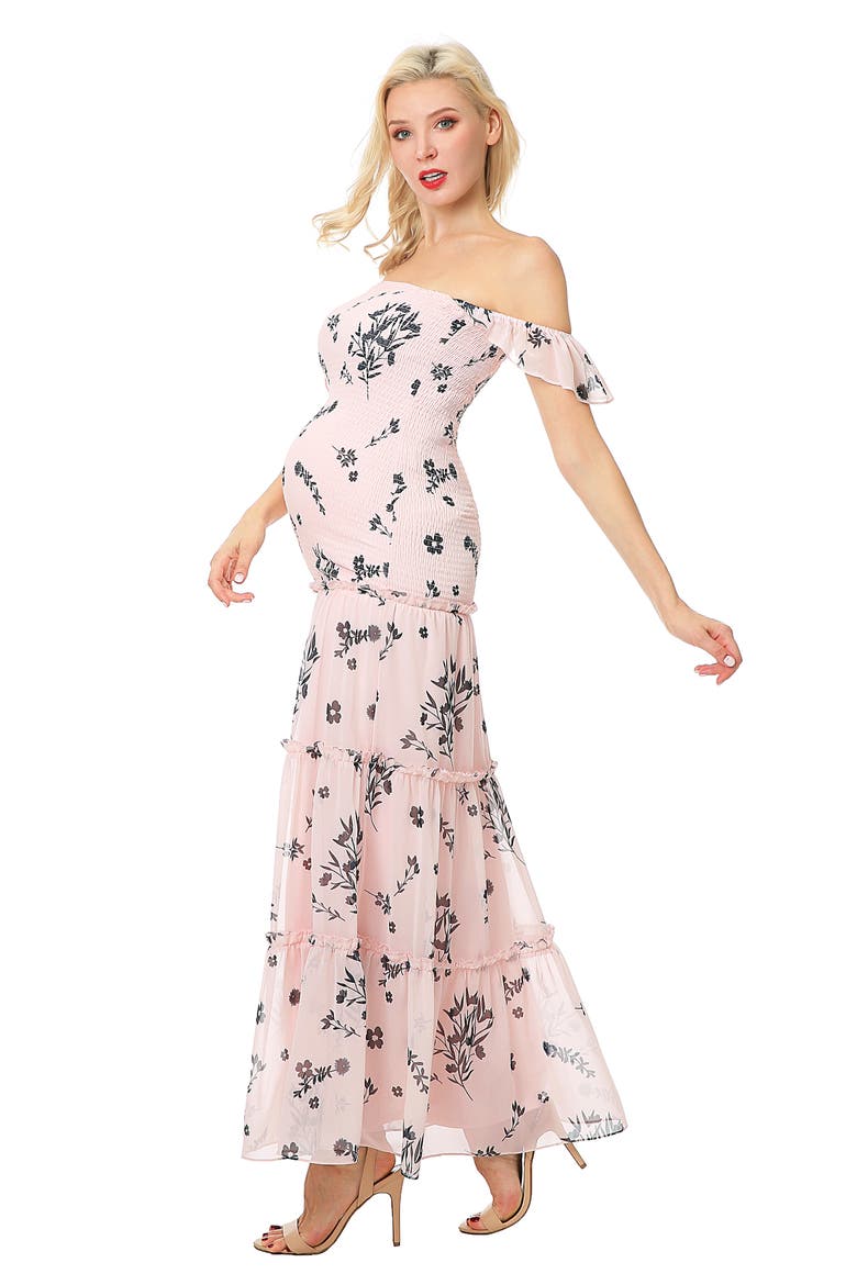 Charity Smocked Maternity Maxi Dress, Alternate, color, MULTICOLORED