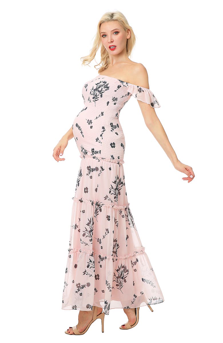 Kimi and Kai Charity Smocked Maternity Maxi Dress, Alternate, color, 