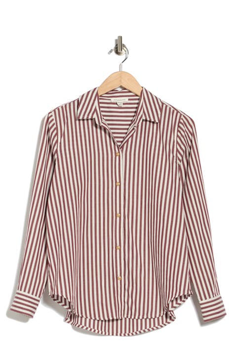 Bentley Stripe Long Sleeve Cotton Button-Up Shirt