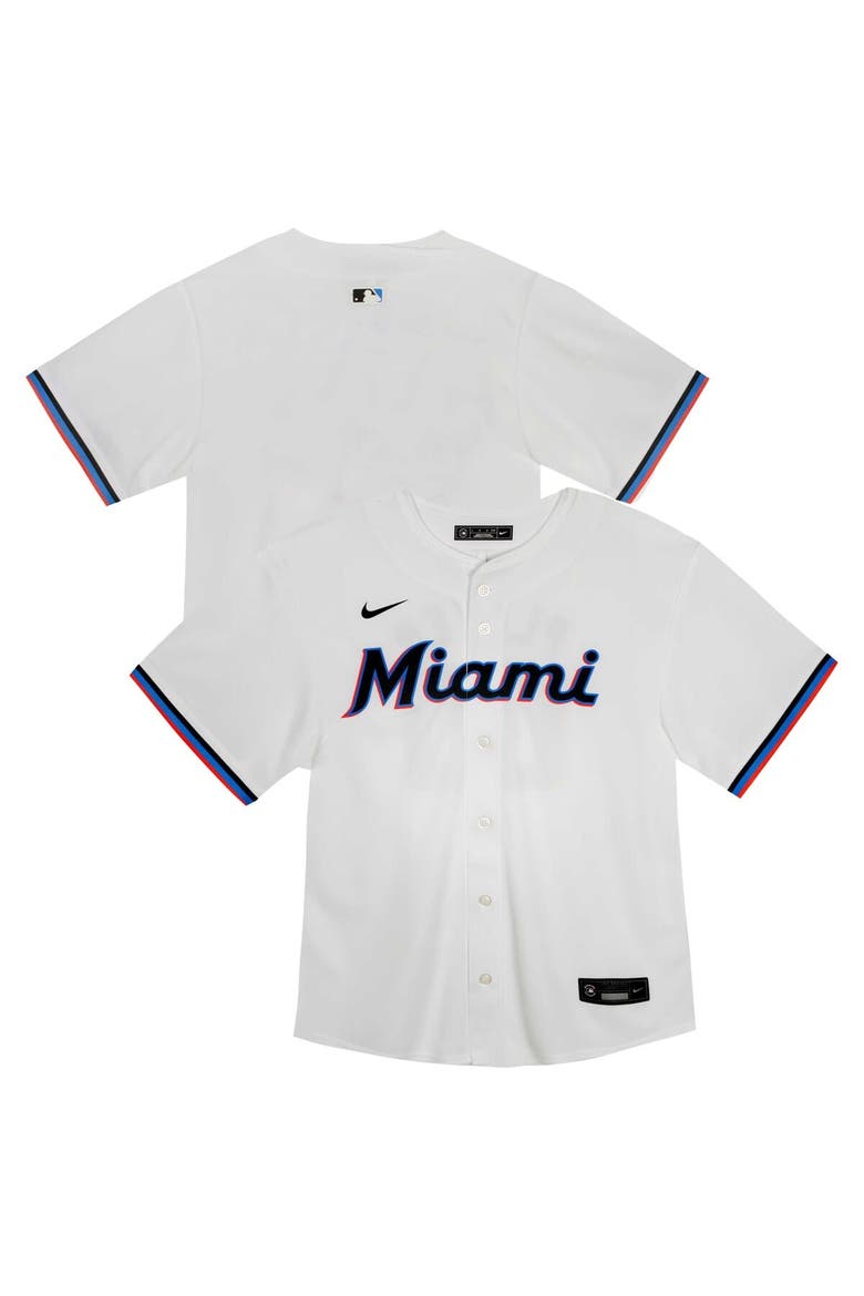 Youth Nike  White Miami Marlins Home Game Jersey, Main, color, White