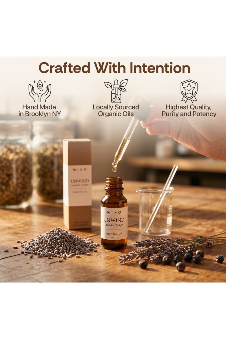 Unwind Essential Oil with Lavender & Juniper 100% Organic 15ml, Alternate, color, Clear