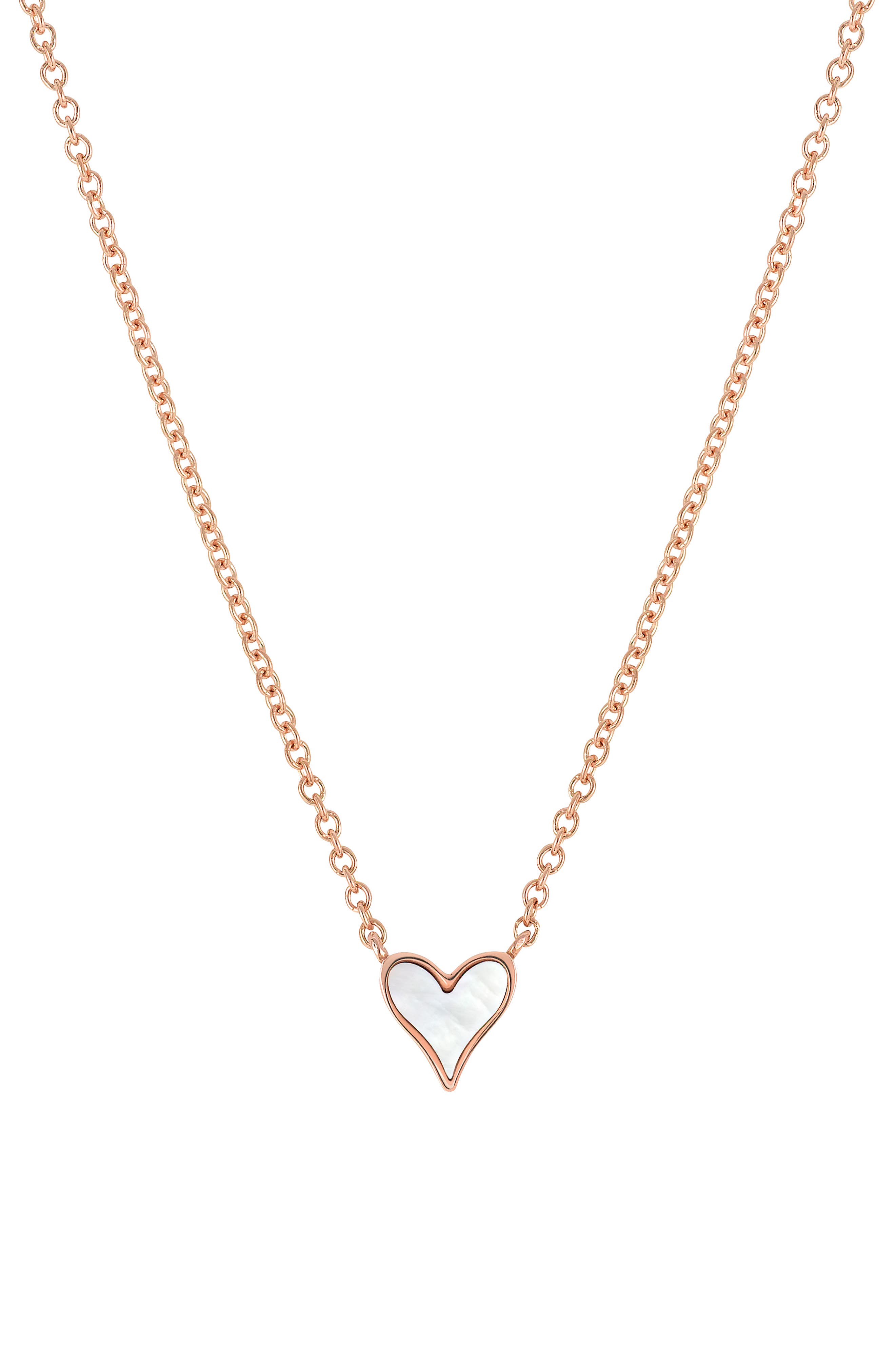 Roseate The Love Locks 18k Gold Mother of Pearl Heart Pendant Necklace ...