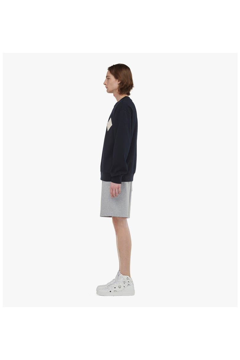 Logo Patch Bouclé Sweatshirt, Alternate, color, Dark Navy