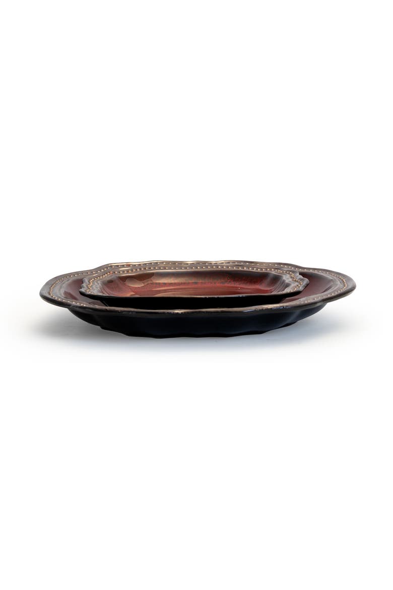 Regency 16 Piece Luxurious Stoneware Dinnerware, Alternate, color, Black