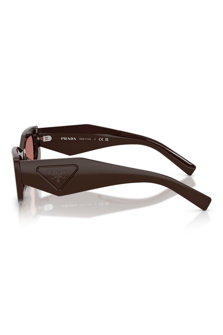 51mm Rectangular Sunglasses, Alternate, color, CIGAR / BORDEAUX