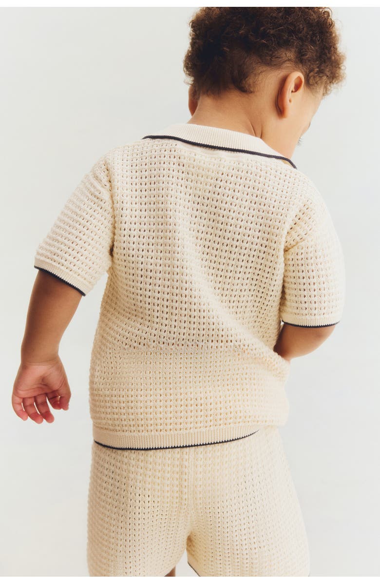 H&M 2-piece Hole-knit Cotton Set, Alternate, color, Light Beige/Sailboat