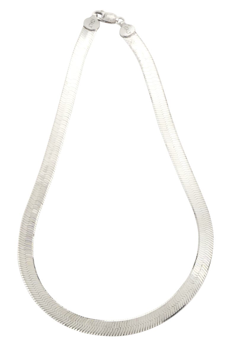 Silver Herringbone Necklace, Main, color, SILVER