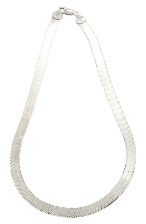 Silver Herringbone Necklace
