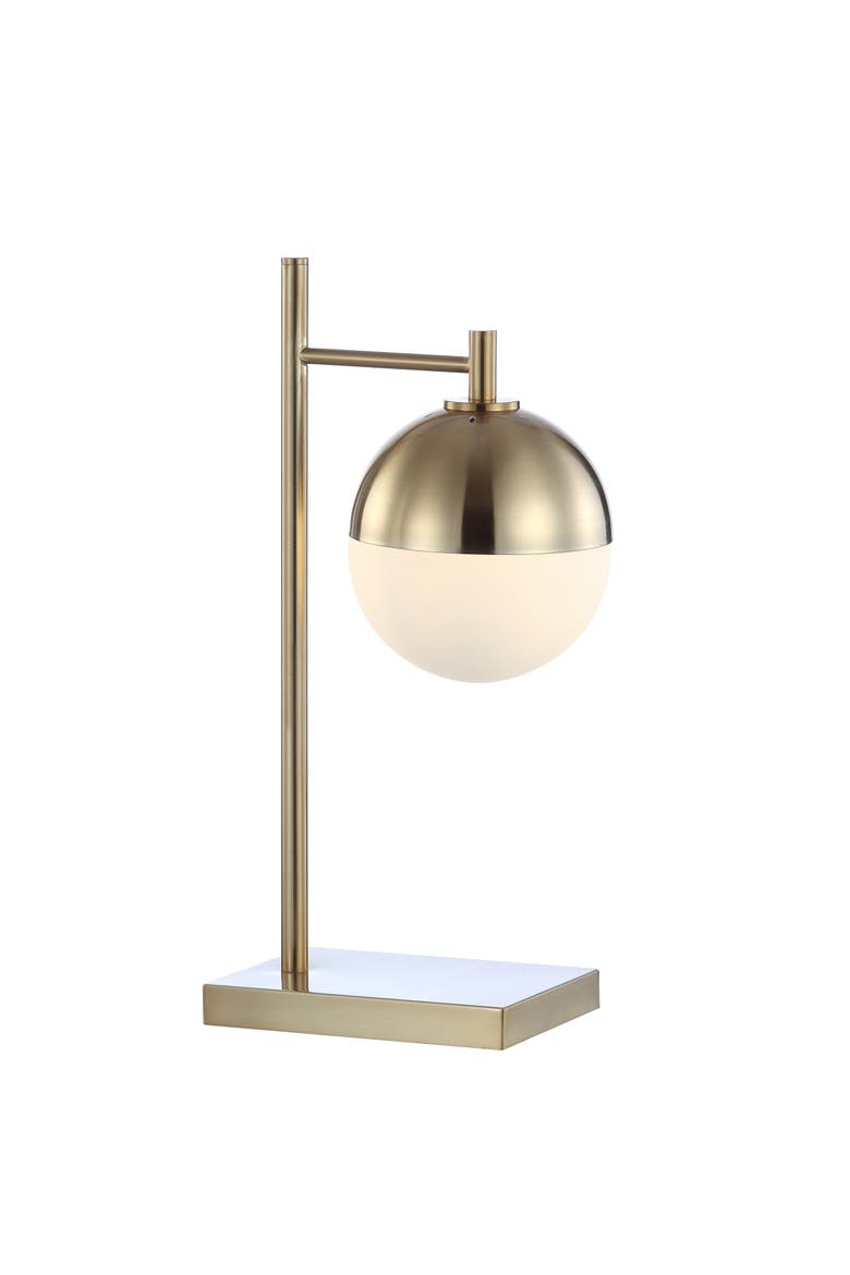 Marcel Iron/Glass Art Deco Mid-Century Globe LED Table Lamp, Main, color, Brass Gold