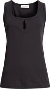 Victoria Beckham Split Cotton & Linen Jersey Tank