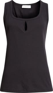 Victoria Beckham Split Cotton & Linen Jersey Tank