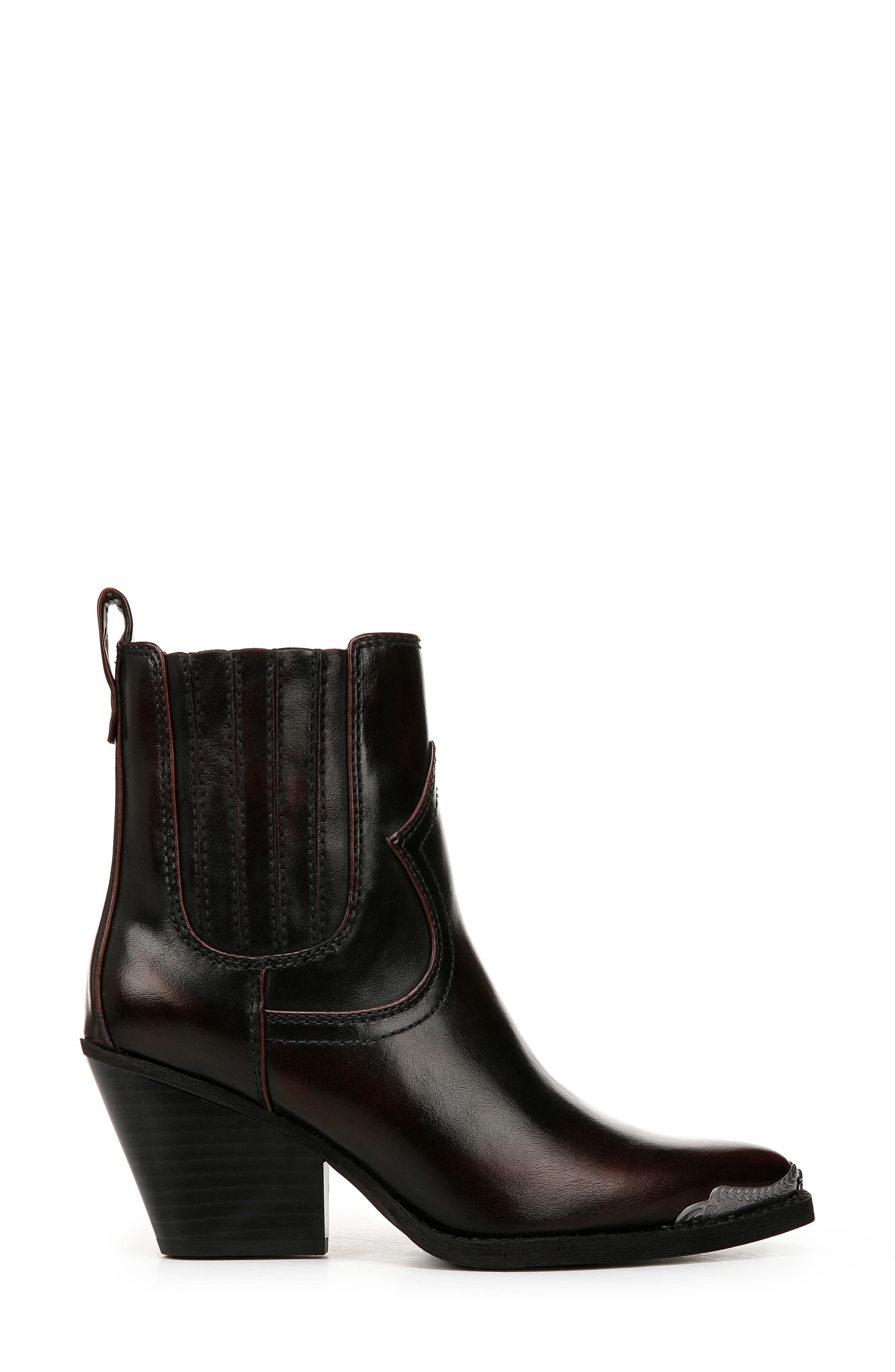 Zodiac Raylin Western Boot, Alternate, color, Mahogany/ Black