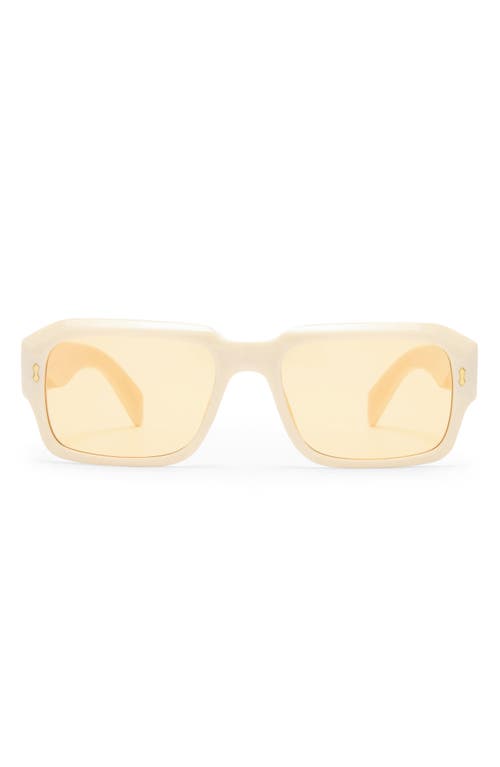Aire Pluto 53mm Rectangular Sunglasses In Ivory/golden Tint