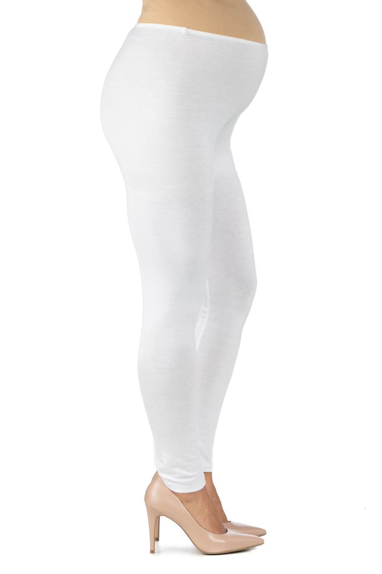 Maternity Stretch Ankle Length Leggings, Alternate, color, White