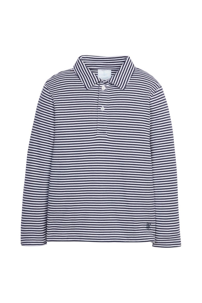 Kids' Striped Long Sleeve Polo, Main, color, Navy Stripe