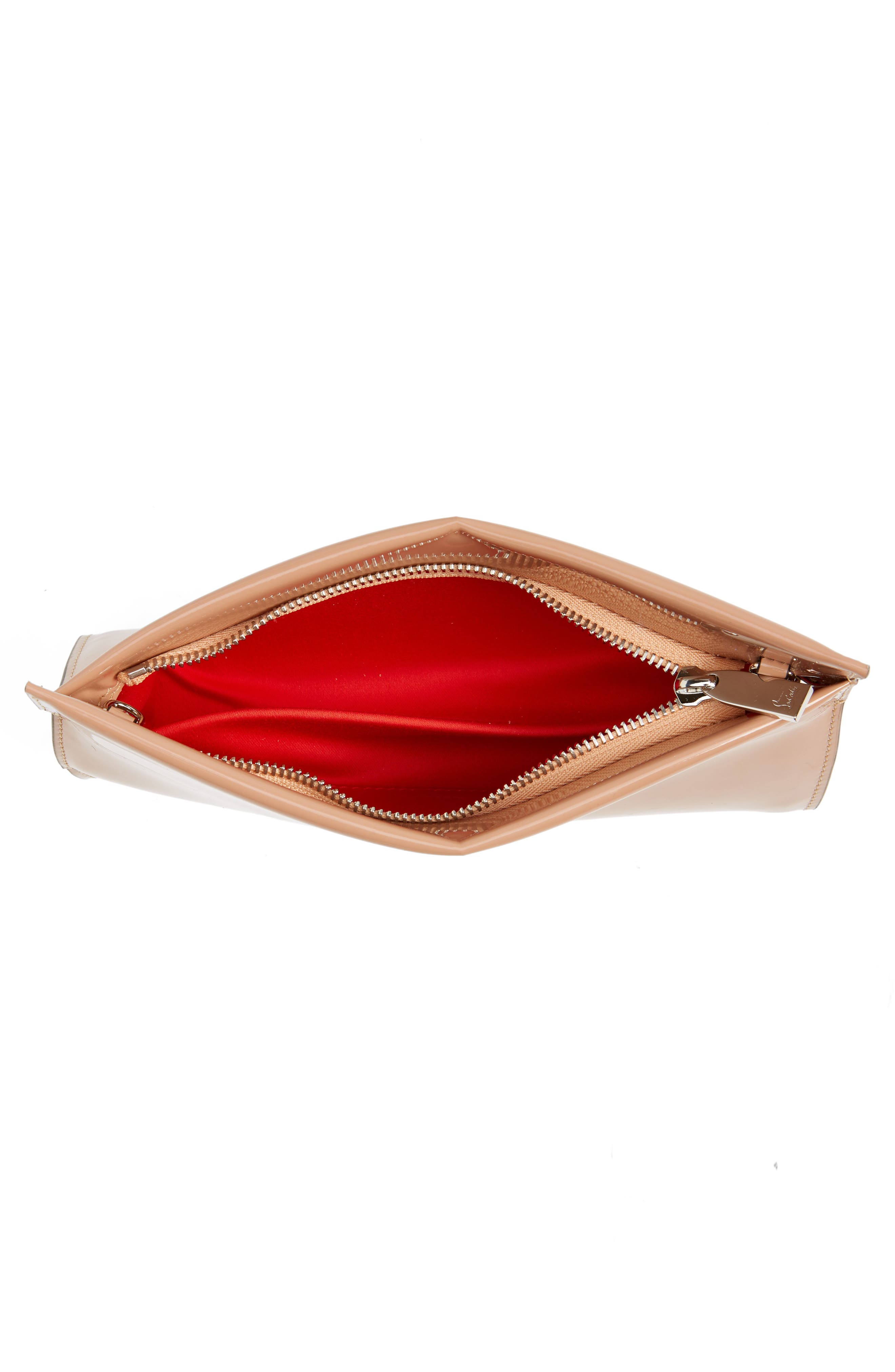 Small Loubitwist Leather Clutch, Alternate, color, NUDE