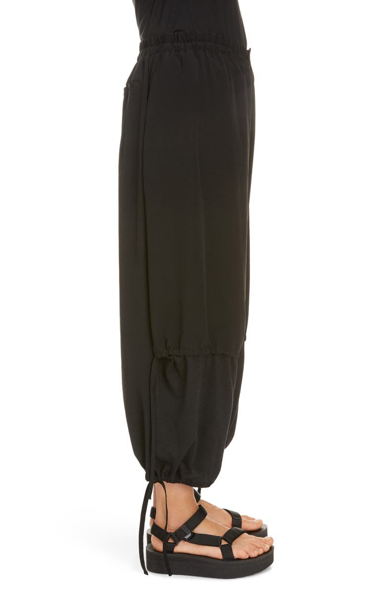 Y's by Yohji Yamamoto Gathered Mixed Media Crop Pants, Alternate, color, 
