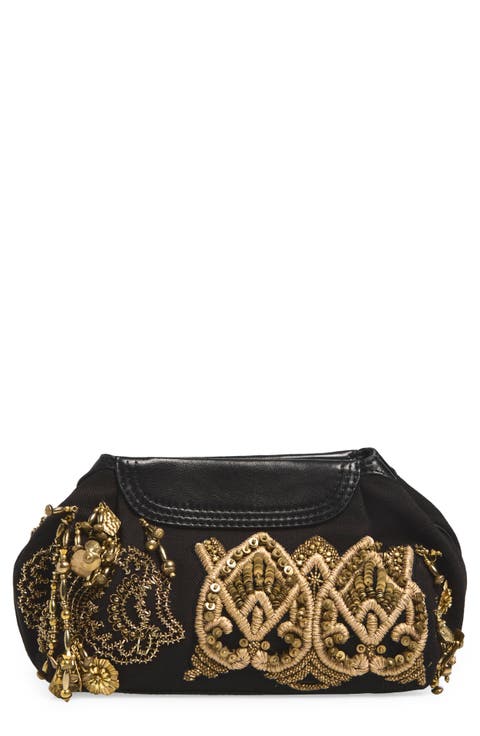 Blossom Embroidered Cotton Crossbody Bag