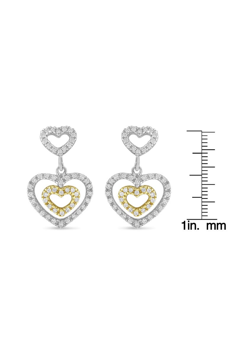14K Two Toned 1/2 Ct Round Diamond Earrings, Alternate, color, Yellow
