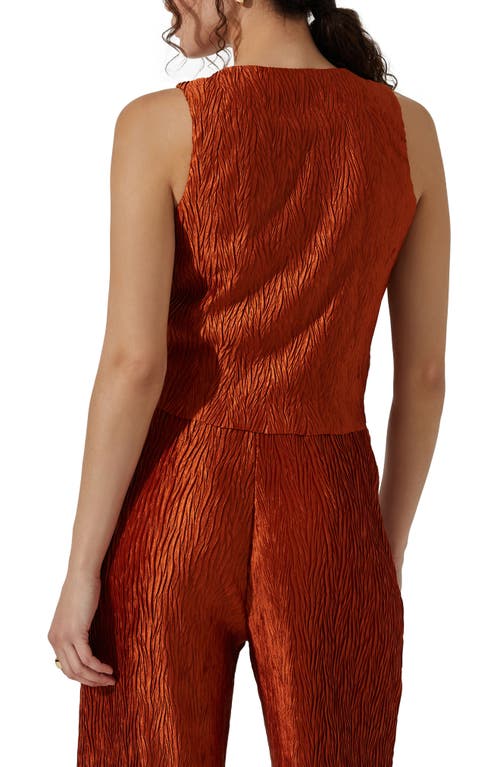 Astr The Label Plissé Vest In Rust