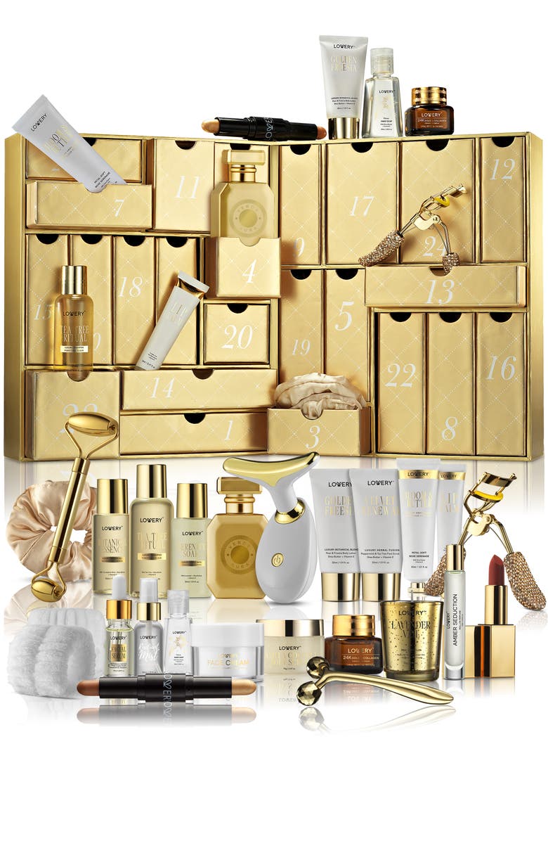 Lovery 24-Pc. Limited-Edition Advent Calendar Beauty and Skincare Luxury Gift Set, Main, color, Gold, Multi