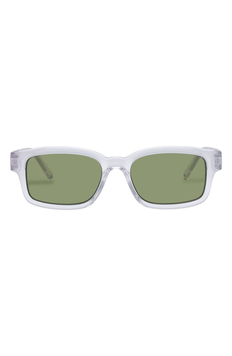 Le Specs Recarmito Rectangular Sunglasses, Main, color, Crystal Clear