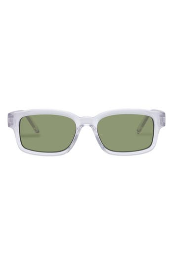 Le Specs Recarmito Rectangular Sunglasses In Crystal Clear