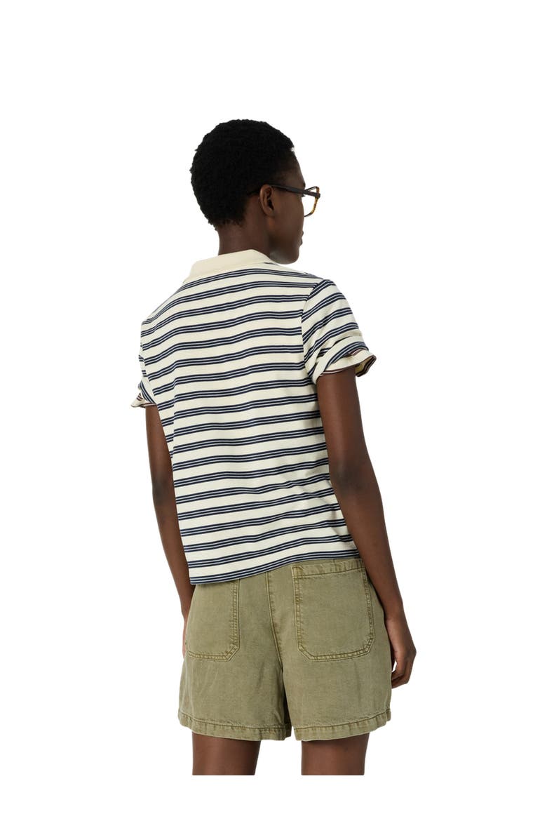 Marcie Polo Striped Shirt, Alternate, color, Navy Blue