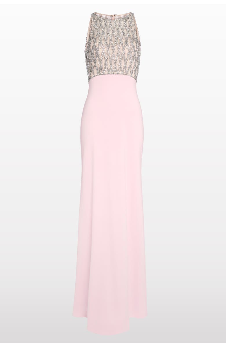Jenny Packham Dewdrop Crystal-Bodice Gown, Main, color, Pink Zinnia