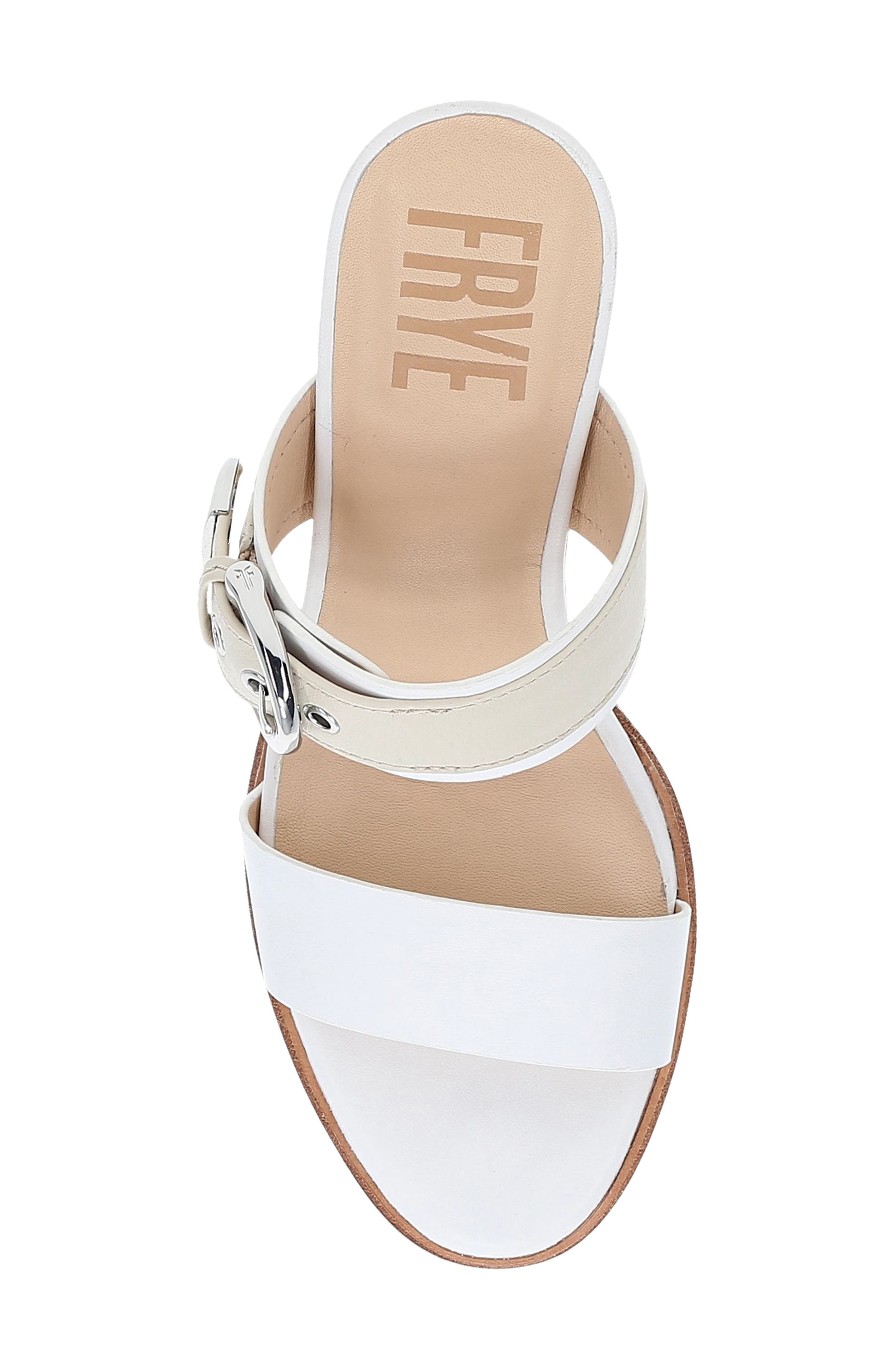 Frye Stella Buckle Sandal, Alternate, color, White/ Ivory