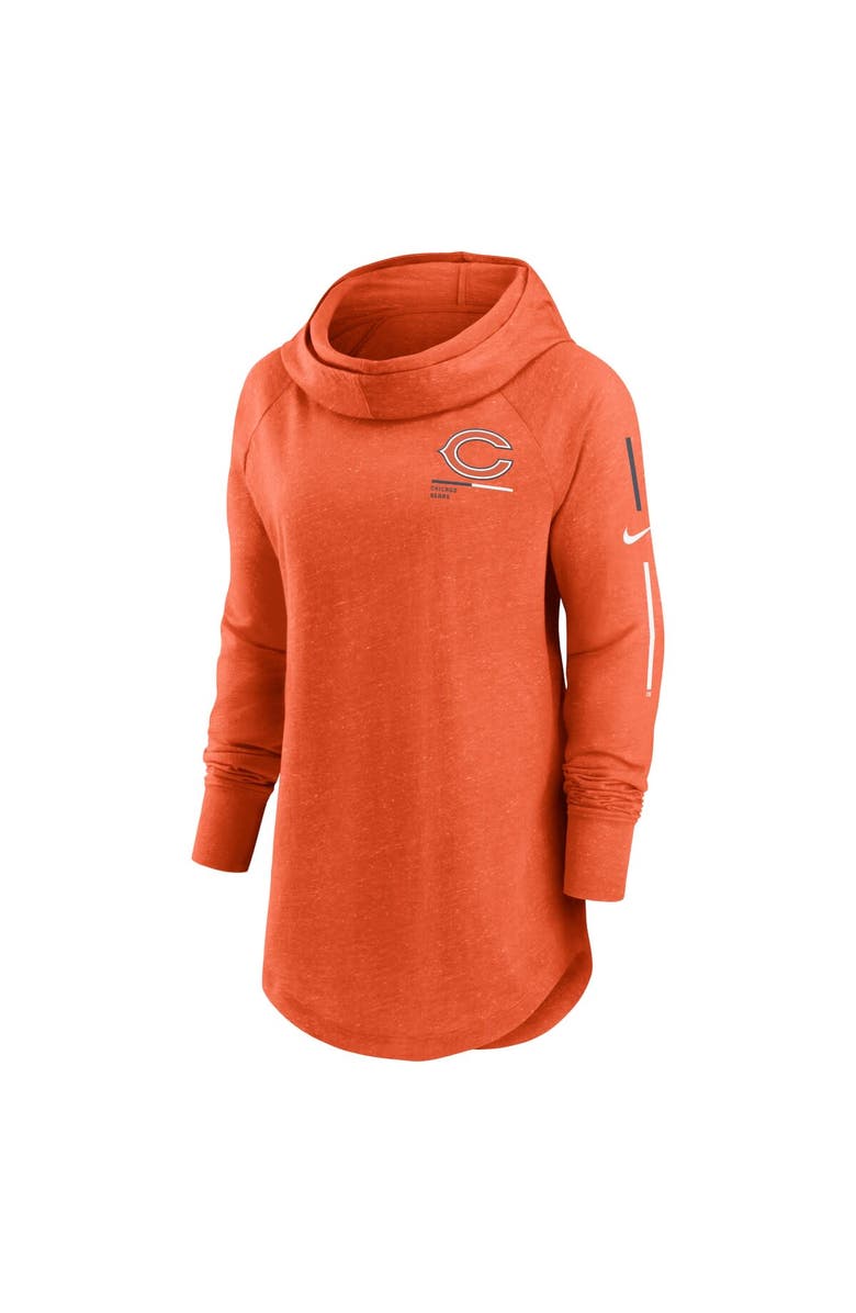 Nike Women's Nike Orange Chicago Bears Minimal Statement Lightweight Raglan Funnel Neck Pullover Hoodie, Alternate, color,