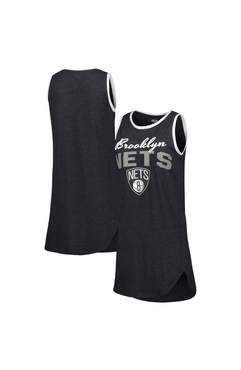 CONCEPTS SPORT Women's Concepts Sport Black Brooklyn Nets Sleeveless Nightshirt, Main, color,