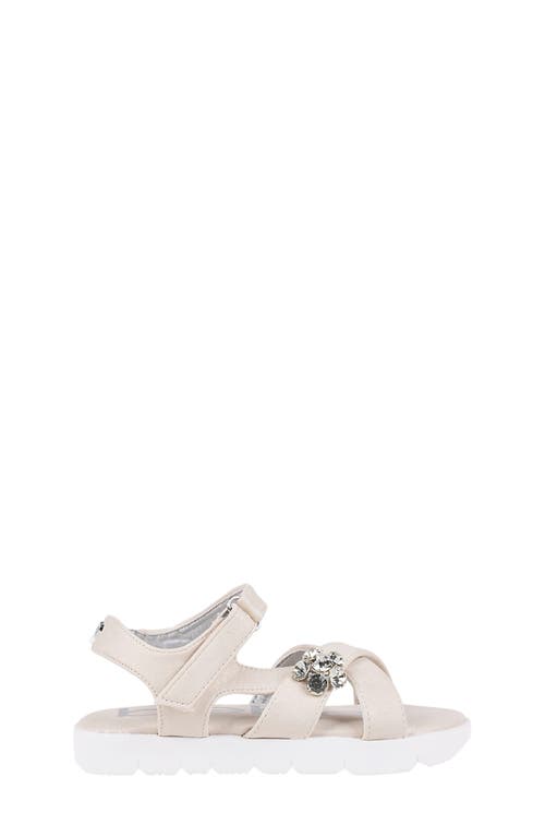 Bebe Little Girls Sporty With Flower Gem Accent Sandals In Tan